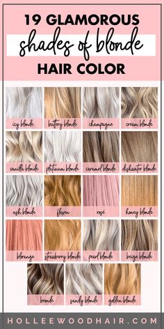 Different Shades Of Blonde Hair, Different Blonde Hair Colors, Shades Of Blonde Hair Color, Shades Of Blonde Hair, Champagne Blond, Blonde Hair Color Chart, Different Shades Of Blonde, Champagne Blonde Hair, Blonde Hair Colors