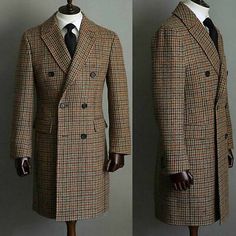 ad eBay - Winter Men Wool Houndstooth Overcoat Double-breasted Six Button Warm Long Coat - Buy Now, click the link (eBay) Suit Fashion Men's, Casual Cotton Top, Simple Sweatshirt, Overcoat Men, Long Overcoat, Army Shirts, Business Casual Dresses, Mens Fashion Classy, Men's Korean Style