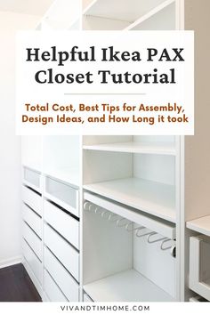 DIY Closet Ikea PAX wardrobe walk in closet Master Walk In Closet, Narrow Closet Design, Ikea Closet System, Walk In Closet Ikea, Closet Design Plans, Ikea Closet Hack, Diy Walk In Closet, Narrow Closet, Pax Closet