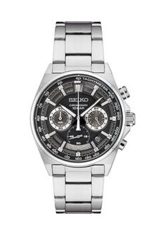 This essential men's watch from Belk & Co. features a chronograph dial and quartz movement. | Seiko Men's Essential Quartz Movement Watch, Silver Analog Stainless Steel Chronograph Watch, Stainless Steel Analog Chronograph Watch, Business Chronograph Stainless Steel Analog Watch, Business Stainless Steel Analog Chronograph Watch, Business Chronograph Stainless Steel Watch, Stainless Steel Chronograph Watch For Business, Seiko Men, Stainless Steel Cleaning, Mens Essentials