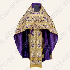 Fabric: Greek (brocade)Finishing: Greek Boulder (galoon)Cross: machine embroideryColor of the fabric: PurpleLining: SatinTassels and frills: hand-made ropeHigh-quality accessories and high-quality metal buttons.The set includes 6 items: Felon, epitrachelion, zone, epigonations and cuffs.Priest sticharion and veils can also be added to the ordered.The customer can change the composition of the vestments, choose another fixture or color of the fabric. Traditional Brocade Chasuble For Ceremonial Use, Traditional Brocade Chasuble For Ceremonies, Traditional Brocade Chasuble For Church, Metal Buttons, Kimono Top, Machine Embroidery, Embroidery, Purple, Women's Top