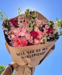 bouquet flowers bouquet of flowers flowers aesthetic korean flowers roses pink roses girlfriend ideas Girlfriend Proposal, Be My Girlfriend, Will You Be My Girlfriend, Boquette Flowers, 사진 촬영 ��포즈, Nothing But Flowers, Me As A Girlfriend, Flower Therapy, Beautiful Bouquet Of Flowers