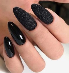 Black Almond Nails, Nail Colors Winter, Nail Design Inspiration, Almond Nails Designs, Spring Nail Art, Colorful Nail Designs, Popular Nails, Nail Polish Colors