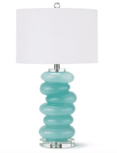 Aqua Glass Pebble Table Lamp Table Lamp Calming Aesthetic, Coastal Lighting, Orb Chandelier, Nautical Lighting, Slatted Headboard, Sectional Slipcover, Aqua Glass, Beach Cottage Decor, Glass Table Lamp