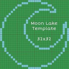 the moon lake template is shown in blue and green pixels, with space for text