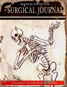 the front cover of a book with an image of a skeleton