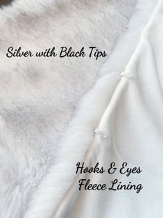 silver with black tips hooks & eyes fleece lining for coats, jackets and sweaters