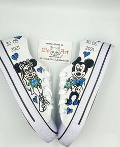 Wedding shoes Mickey Mouse and Minnie Mouse, Wedding sneakers,  Bride custom shoes, Bride sneakers,  Gift for bride, Customized wedding giftCustomized wedding Minnie and Mickey Mouse sneakers with the wedding date and initials on it.You can have it with your date, names and in different colors The sneakers are painted with professional water resistant textile paints and can be washed in laundry machine tooDIFFERENT SIZES FOR WOMEN'S FOOTWEAR:EU size 36 ≈ US size 5 ≈ UK size 4 ≈ 22,5 cm ≈ 8,8 inc Customizable White Sneakers For Gift, Customized White Sneakers For Gift, Customized White Sneakers As Gift, Customized White Sneakers As A Gift, Custom Low-top Sneakers For Gift, Custom Low-top Sneakers As Gift, Customizable Low-top Sneakers For Gift, Customizable Low-top Sneakers As A Gift, Customizable Low-top Sneakers As Gift