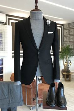 Suits for Men Simple Black Notched Lapel Men Business Custom Made Suit – 27dress Custom Made Suits, Custom Made, Online Store, Shop Now, Design