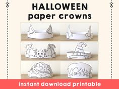 halloween paper crowns with instructions to make them