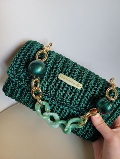 Gorgeous green clutch bag with silky rat tail cord. Jewel handle and champagne-coloured damask interior. A truly trendy piece!! Perfect for a neutral cream or beige outfit to give a decidedly unique touch of color and style Elegant Summer Clutch, Elegant Summer Evening Bag, Luxury Green Rectangular Clutch, Elegant Summer Clutch Bag, Luxury Green Clutch Evening Bag, Elegant Evening Bag For Summer, Elegant Summer Clutch Shoulder Bag, Green Clutch Shoulder Bag For Party, Trendy Beige Clutch Evening Bag