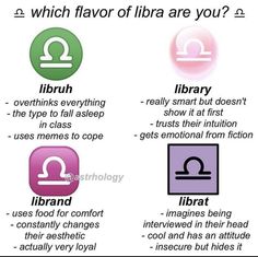 four different types of symbols that are in english and arabic, with the words libra on