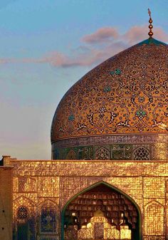 an intricately decorated building in the desert