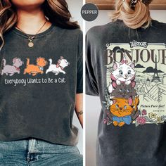 Two Sided The Aristocats Berlioz Toulouse Marie Everybody Wants To Be A Cat Shirt 1 The Aristocats, Toy Story Shirt, Epcot Shirts, Disney Film, Minnie Shirt, Retro Styles, Beach Sports, Cat Shirt, Youth Hoodies