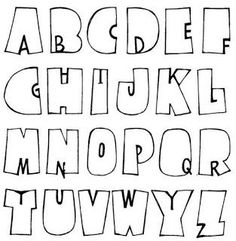 the alphabet is drawn in black and white