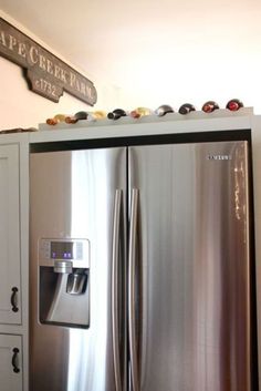 a large stainless steel refrigerator in a kitchen