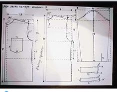 an image of a paper pattern for a dress with measurements and instructions to make it