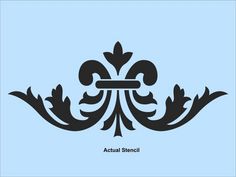 the logo for actual stencil is shown in black on a light blue background