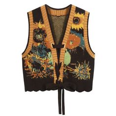 Vintage Van Gogh Women Sleeveless Sweater on Storenvy Knitted Waistcoat, Vests Women, Streetwear Korean, Boho Festival Fashion, Folk Style, Sweater Vests, Sweater Vest Women, Folk Fashion, Mode Inspo