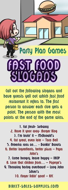 an advertisement for fast food slogans