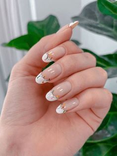 Nail Art Noel, Cute Simple Nails, Cute Christmas Nails, Christmas Gel Nails, Smink Inspiration, Gold Nail