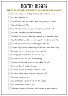 Identify Triggers Worksheet, Techniques For Anger Management, Managing Anger For Adults, Anger Management Group Activities For Adults, Parenting Worksheets For Adults, Free Anger Management Worksheets For Adults, Anger Management Journal Prompts, Anger Management Adults, How To Deal With Anger