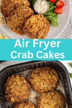 the air fryer crab cakes are ready to be eaten