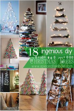 48 alternative Christmas Tree ideas & tutorials: DIY decorations & crafts for kids & family using paper, pallets, pine cones, branches, etc! - A Piece of Rainbow, home decor, table centerpiece, boho, farmhouse, winter, upcycle, recycled, budget decor, easy crafts Diy Christmas Candy, Types Of Christmas Trees, Christmas Tree Decorations Diy, Nails Winter, Trees Christmas