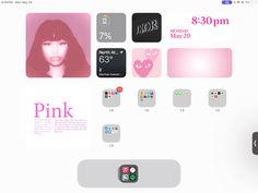 an apple watch with pink on the screen and various icons around it, all in different colors