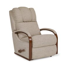 the reclining chair is upholstered and ready to be used in any room