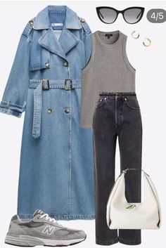 Fall Jackets Outfit, Trench Coat Outfit, Denim Trench Coat, Denim Jacket Outfit, Estilo Hippie, Winter Fashion Outfits Casual, Coat Outfit