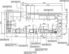 an architectural drawing shows the kitchen and living room areas in this house, as well as other details