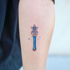 Tattoos of Crystal Tokyo on Instagram: “Mercury’s Star Power Stick done by @heemee.tattoo 💙✨” Sailor Mercury Transformation, Best Tattoos Ever, Wand Tattoo, Best Tattoo Ever, The Best Tattoos, Korean Tattoos