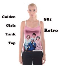 "Golden girls Tank top Perfect for any golden girls lover! Made from 90% Polyester, 10% Spandex Soft, stretchy, lightweight and quick drying fabric Fit and flare design Machine Washable Designs imprinted using an advance heat sublimation technique Availible sizes: S,M,L,XL,2XL, Shipping Policy : Veronica's Show case shop ships out 1-3 days after an order has been placed. It usually takes 7 -17 business days until the item arrives. However, occasionally there can be slight delays. Please note tha Fitted Retro Tank Top, 90s Fitted Camisole Tops, 90s Style Fitted Camisole Tops, Pink Fitted 90s Style Tank Top, 90s Style Camisole Tops, 90s Pink Sleeveless Top, Retro Stretch Pink Top, Pink Stretch Retro Top, Retro Sleeveless Party Top