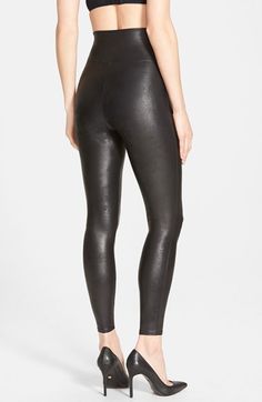 SPANX® Faux Leather Leggings | Nordstrom Latex Leggings, Black Leather Pants, My Iphone, Faux Leather Leggings, Leather Leggings, App Store, Leather Pants, Hair Makeup, Perfect Fit