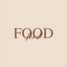 the word food is written in cursive font