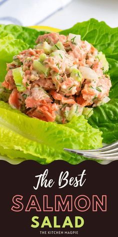 the best salmon salad recipe on lettuce leaves