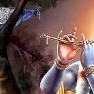 an image of lord rama playing flute