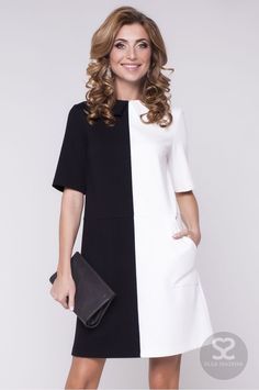 Formal Shirt Dress, Black White Dress, Shirt Dress Casual, Black N White Dress, Daily Dress, White Fashion