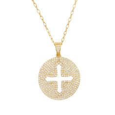 Faith and fashion come together with this stunning necklace. Get inspired and shop our faith collection! Stunning Necklace, Cross Pendant Necklace, Come Together, 14kt Gold, Get Inspired, Cubic Zirconia, Cut Out