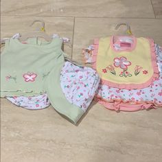 One Comes With Cute Ruffle Bottom, Top And Hat One Comes With Cute Detail Bottom And Bib Sweet Cotton Playtime Sets, Sweet White Sets For Spring, Sweet White Spring Sets, Sweet Sets For Spring Playtime, Sweet Playtime Sets For Spring, Juicy Couture Sweatsuit, Summer Jumpsuit Short, Tropical Outfit