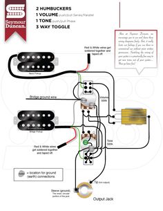 an electric guitar wiring diagram with three humbuckers and one tone 3 way toggle