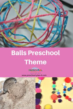 balls preschool theme with text overlay