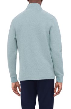 Lightweight and layerable, this textured cotton-blend pullover features a low collar and short zipper to help you get the perfect fit. Quarter-zip closure Mock neck Long sleeves 72% cotton, 28% polyester Machine wash, dry flat Imported Cotton Half-zip Sweatshirt For Layering, Cotton Half-zip Sweater With Ribbed Cuffs, Half-zip Cotton Top With Ribbed Cuffs, Half-zip Cotton Top With Ribbed Collar, Cotton Half-zip Top With Ribbed Cuffs, Cotton Half-zip Top With Ribbed Collar, Short Zipper, Quarter Zip Pullover, Nordstrom Store