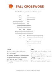 the fall crossword worksheet