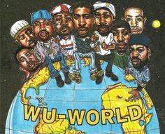 an image of a group of men sitting on top of a globe with the word wul - world written across it