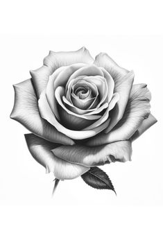 a black and white photo of a rose