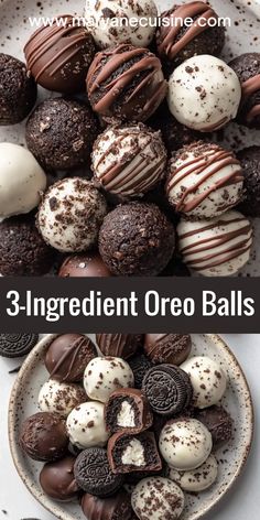 three ingredient oreo balls on a plate