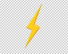 a yellow lightning bolt on a transparent background