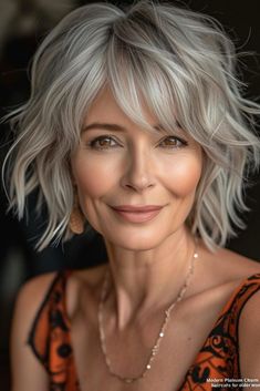 [PaidAd] 23 Older Women Hairstyles Medium Ideas You Will Love Right Now #olderwomenhairstylesmedium Choppy Bob Hairstyles 2024, Easy Homecoming Hairstyles, Chic Haircut, Hairstyle Long, Shaggy Hair, Natural Gray Hair, Hair 2024, Sassy Hair